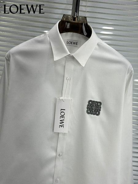 Premium Designer Button-Down Shirt with Anagram Logo