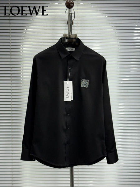 Premium Designer Button-Down Shirt with Anagram Logo
