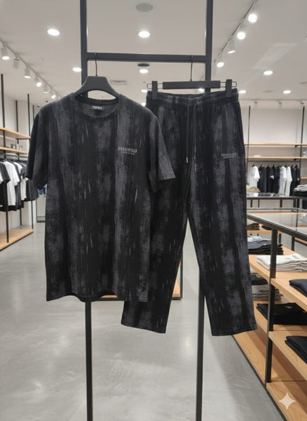 Men’s Premium Black Printed T-Shirt & Track Pants Set  Stylish Casual Wear