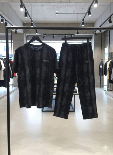 Men’s Premium Black Printed T-Shirt & Track Pants Set  Stylish Casual Wear