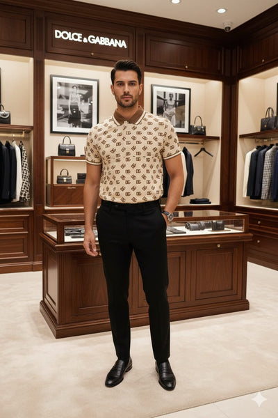 Premium Designer Monogram Polo T-Shirt For Men