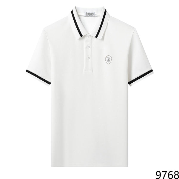 Men’s Premium Polo T-Shirt with Contrast Collar & Sleeve Stripes