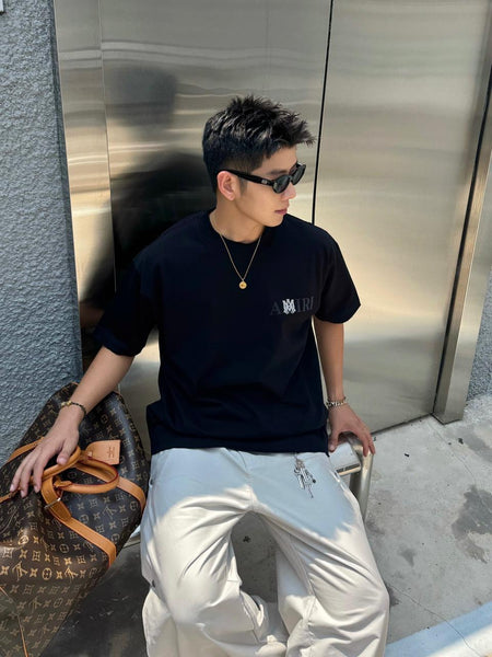 Men’s Premium Embroidered Brand Script Oversize T-shirt