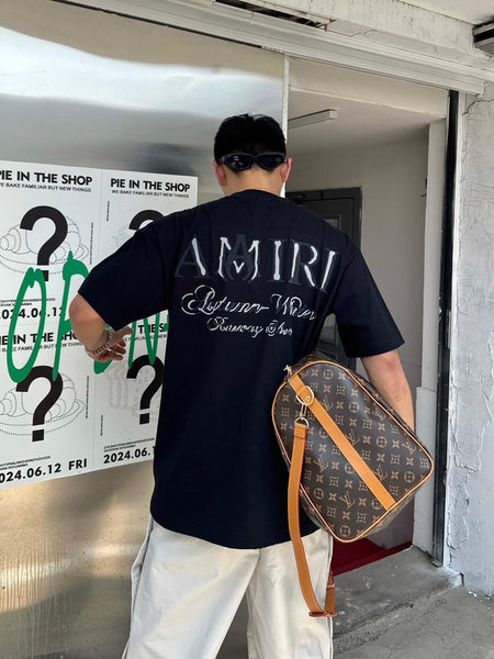 Men’s Premium Embroidered Brand Script Oversize T-shirt
