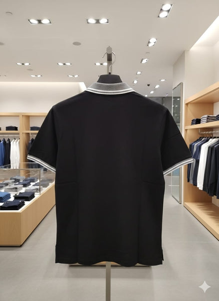 Men’s Premium Black Polo T-Shirt  with Contrast Collar
