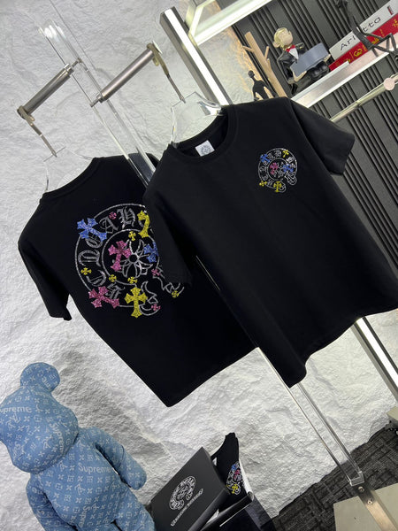 Men Premium Graphic T-Shirt – Multi color Cross Logo Design