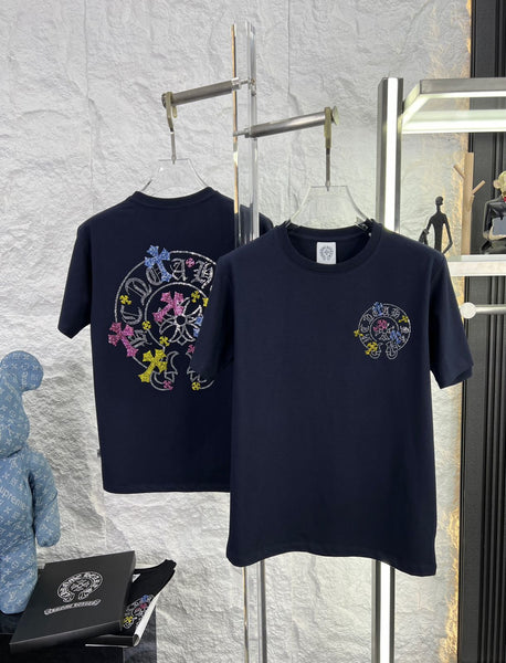 Men Premium Graphic T-Shirt – Multi color Cross Logo Design