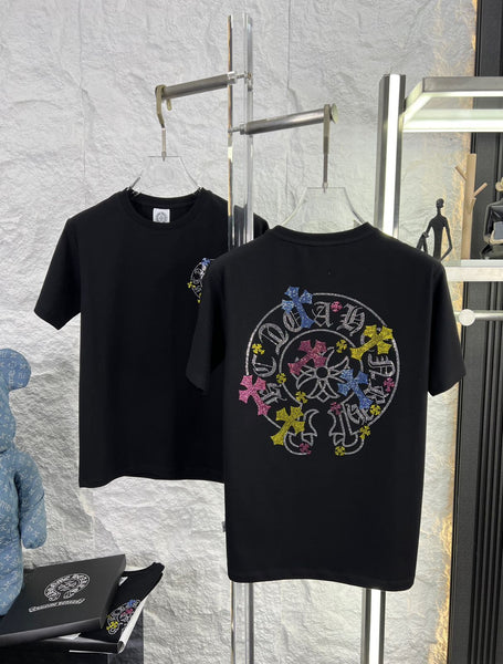 Men Premium Graphic T-Shirt – Multi color Cross Logo Design
