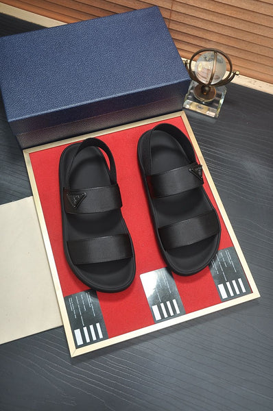Premium Black Designer Ultra Modern Webbing  Strap Sandal