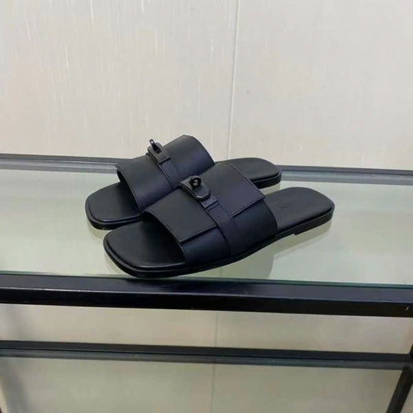 Men’s Stylish Black Slide Sandals Premium Casual Comfort Slippers