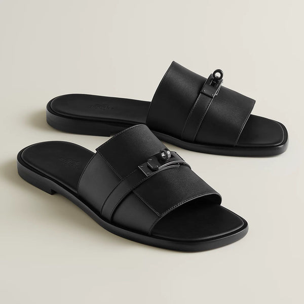 Men’s Stylish Black Slide Sandals Premium Casual Comfort Slippers