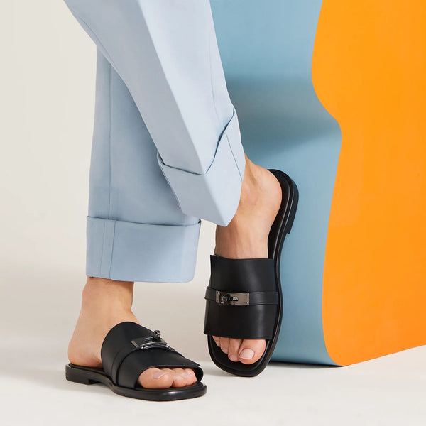 Men’s Stylish Black Slide Sandals Premium Casual Comfort Slippers