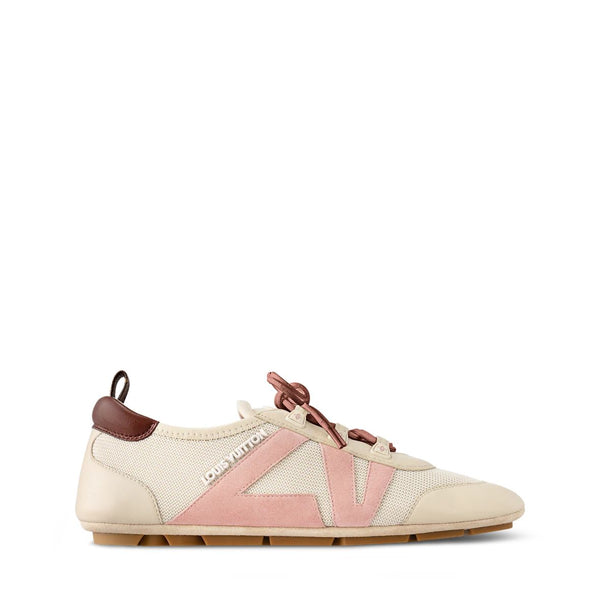 Chic Pink & White Designer Sneakers  Lightweight Luxury Casual Shoes