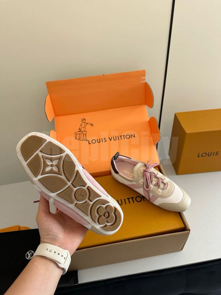 Chic Pink & White Designer Sneakers  Lightweight Luxury Casual Shoes
