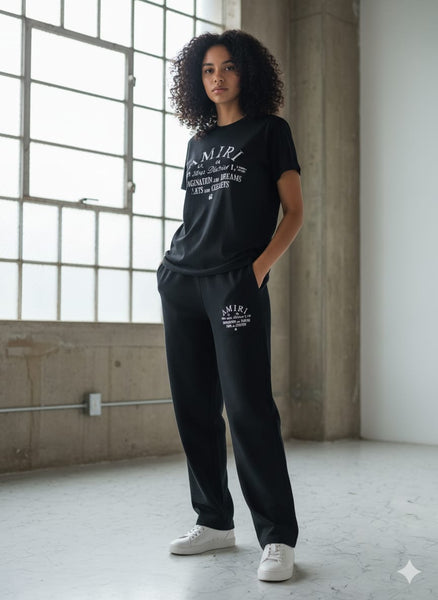 Trendy  Graphic T-Shirt & Jogger Set Comfort Meets Street Style