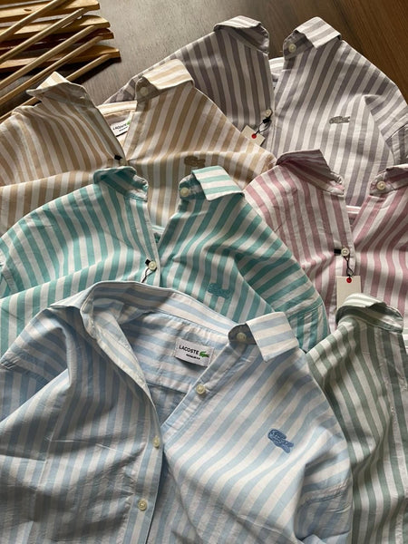 Chic Women’s Striped Button-Down Shirts Soft Pastel Everyday Style