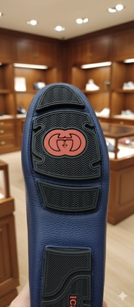 Luxury Navy Leather Loafers  Elegant Slip-On Comfort Shoes
