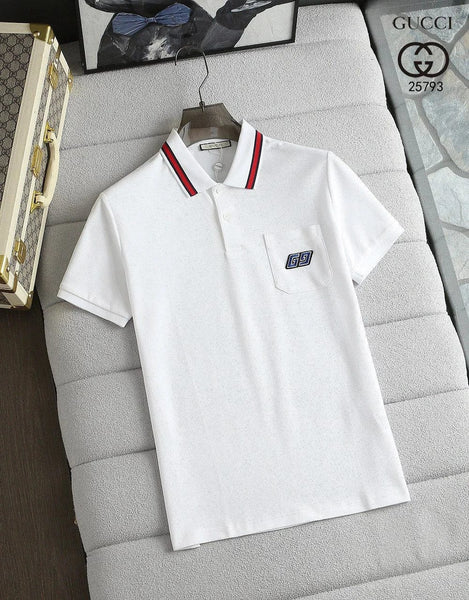 Premium Polo T-Shirt with Signature Stripe Collar
