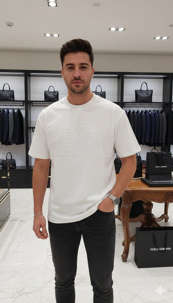 Exclusive White Embroidered  Logo Oversize T-Shirt