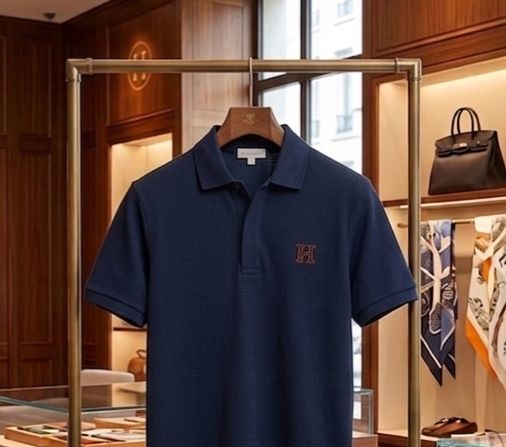Men’s Premium Navy Blue Polo T-Shirt with Embroidered Logo