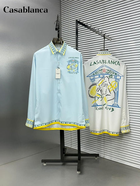 Premium Tennis Club Printed Shirt  Luxury Casual Designer Wear