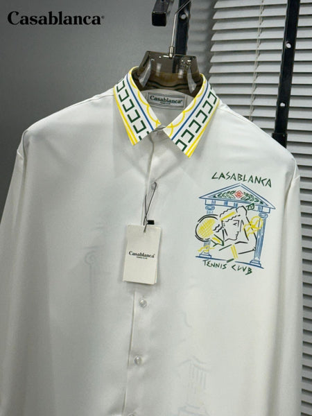Premium Tennis Club Printed Shirt  Luxury Casual Designer Wear