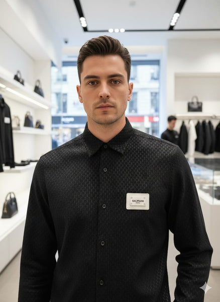 Minimalist Black Designer Shirt  Premium Elegant Formal Wear