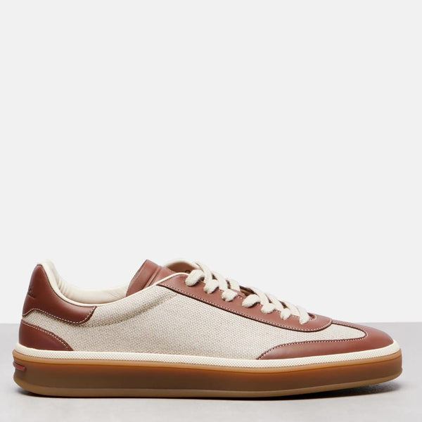 Premium Brown & Beige Lace-Up Sneakers for Men