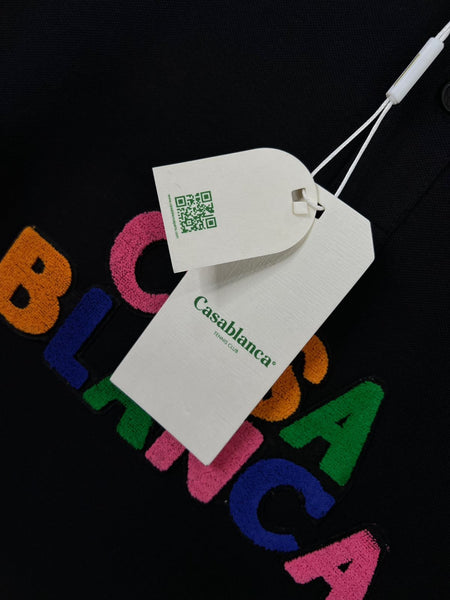 Premium Polo T-Shirt with Contrast Collar & Multicolor Logo
