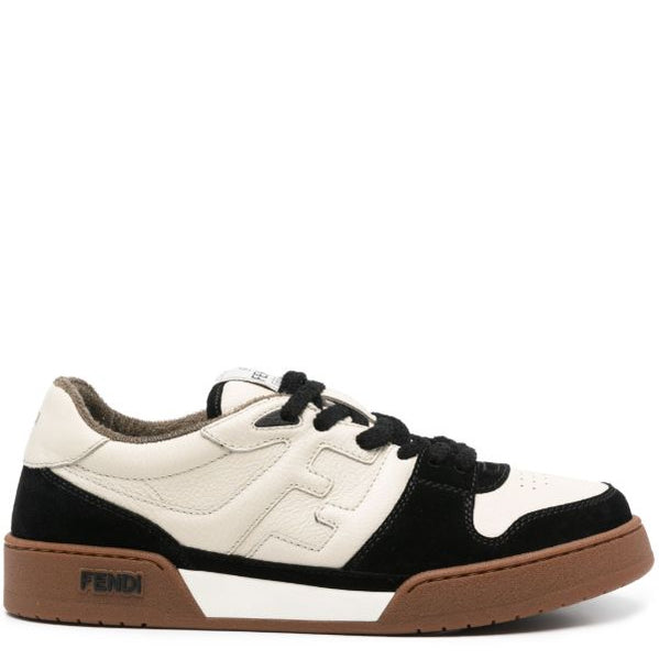 Luxury Beige & Black Designer Low-Top Sneakers
