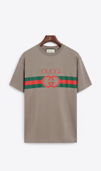 Premium Classic Logo Stripe Designer T-Shirt for Men
