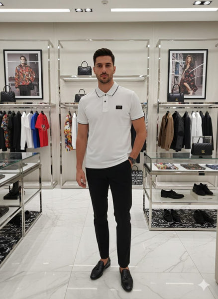Premium White Polo T-Shirt  Smart Casual Luxury Style