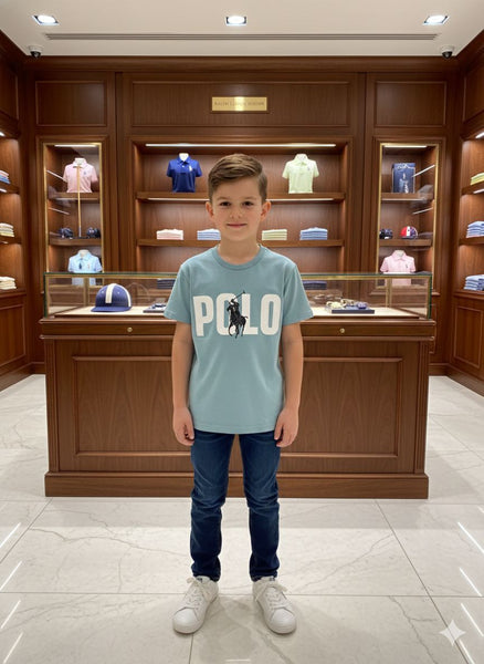 Cool Sky Blue Polo Kids T-Shirt  Soft & Stylish Everyday Wear