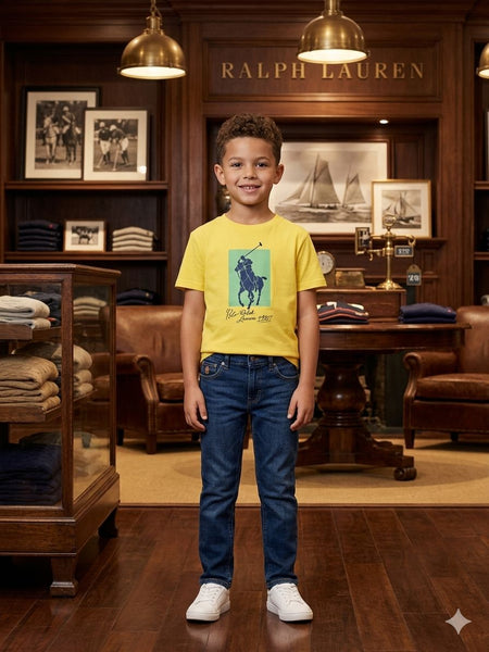 Premium Kids Graphic  T-Shirt – Bright Yellow Casual Wear