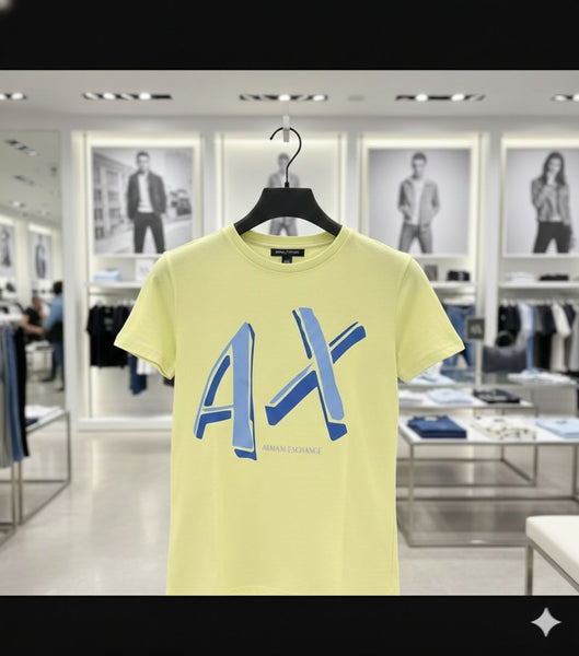 Stylish Light Green AX Printed T-Shirt for Women Casual Slim Fit Tee