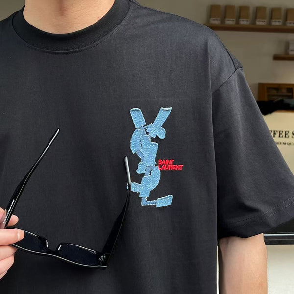 Premium Trendy Black Oversized T-Shirt with Minimal Embroidered Logo