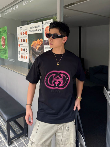 Premium Bold Black Drop Shoulder T-Shirt with  Iconic Embroidered  Logo