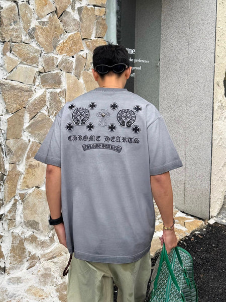 Premium  Grey Minimal Logo T-Shirt  Trendy Streetwear Essential