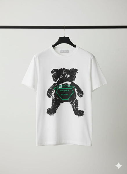 Luxury White Teddy Graphic Printed T-Shirt – Premium Casual Wear