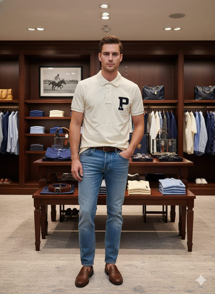 Premium Cream Polo T-Shirt for Men Classic Regular Fit Casual Wear