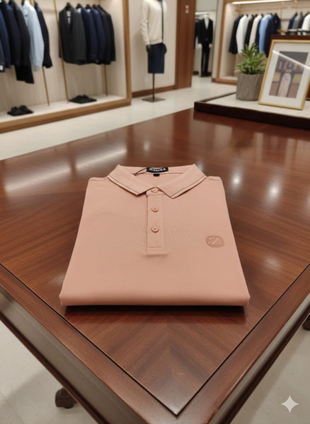 Premium Peach Polo Neck T-Shirt for Men