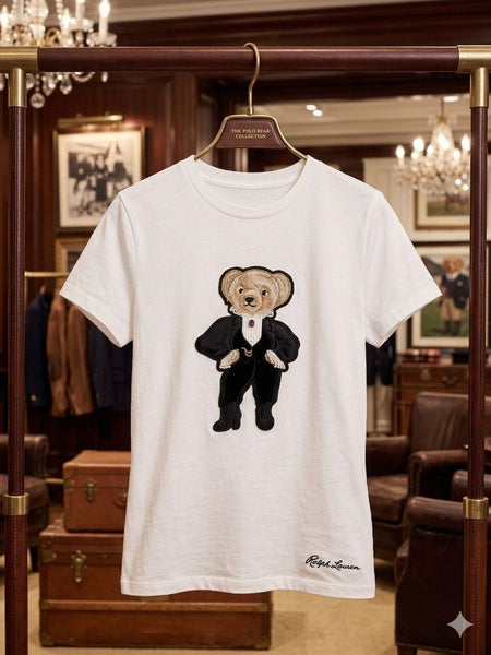 Premium White Teddy Bear Women’s T-Shirt – Elegant Casual Designer Tee