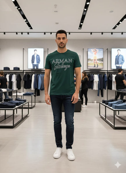 Classic Green Logo T-Shirt for Men  Casual Everyday Comfort