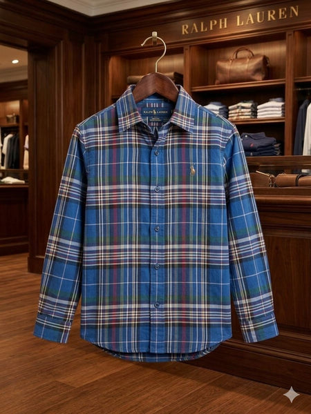 Luxury Kids Stylish Blue Checkered Shirt