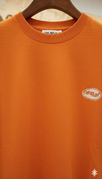 Bold Streetwear Orange Oversized T-Shirt with Graphic Back Print