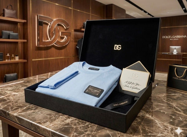 Premium Sky Blue Minimal Logo T-Shirt  Classic Everyday Style