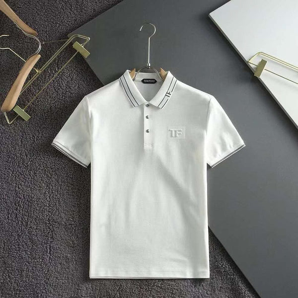 Classic Black Premium Polo T-Shirt with Contrast Collar Detail