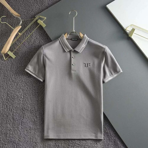 Classic Black Premium Polo T-Shirt with Contrast Collar Detail