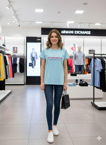 Women’s Sky Blue Logo T-Shirt – Soft & Stylish Casual Wear