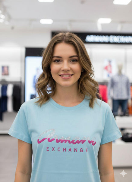 Women’s Sky Blue Logo T-Shirt – Soft & Stylish Casual Wear